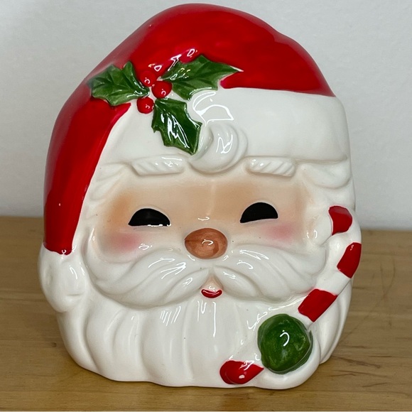 Vintage Norcrest Santa Claus Napkin Christmas Card Holder 4” Ceramic Japan - Picture 10 of 17